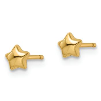 14k Yellow Gold Children's 4.2mm Polished Star Stud Earrings