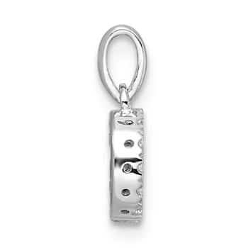 14K White Gold Diamond Letter G Initial with Bail Pendant
