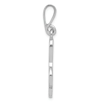 Rhodium Over 14k White Gold Treble Clef Pendant