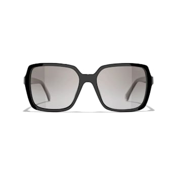 Chanel Square Black Frame / Gray Polarized Lens Sunglasses