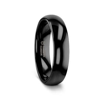 RAVEN Domed Black Tungsten Wedding Band 4mm