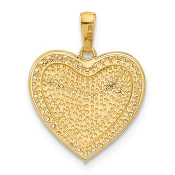14k Yellow Gold Polished Cubic Zirconia Heart Pendant