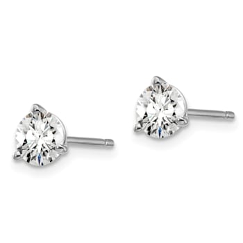 14K White Gold Lab Grown Diamond 1 1/4ctw VS/SI GH 3 Prong Earrings