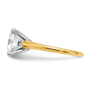 14K Yellow Gold With White Gold Accents 3 5/8 ct. G H I True Light Round
Moissanite Solitaire Ring