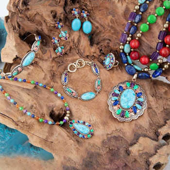 Barse Jewelry Multi-Gemstone Gold Tone Concho Statement Ring