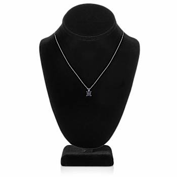 Multi-color Cubic Zirconia 14k White Gold Pendant With Chain 2.00ctw