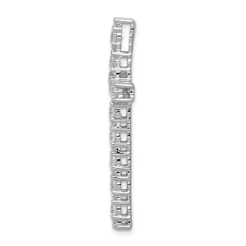 Rhodium Over 14k White Gold Diamond Latin Cross Pendant