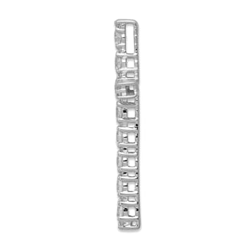 Rhodium Over 14k White Gold Diamond Latin Cross Pendant