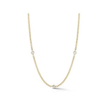 Sterling Statements 14K Yellow Gold Over Sterling Silver 3-Stone White
CZ Curb Chain Necklace