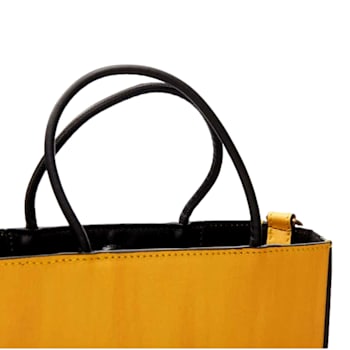 Fendi Roma 2Way Vitello Embossed Yellow Leather Crossbody Shopping Tote Bag