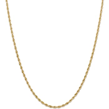 14k Yellow Gold 3mm Rope Link 28 Inch Chain