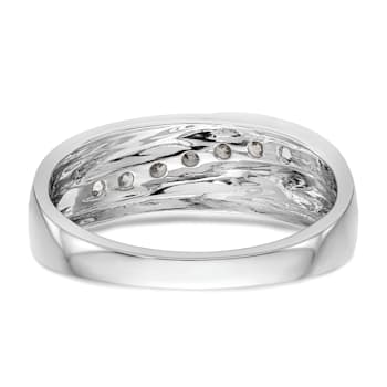 Rhodium Over 14K Gold Lab Grown Diamond SI1/SI2, G H I, Men's Band