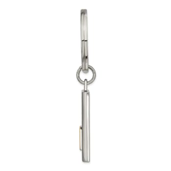 Stainless Steel Polished Yellow Ion Plated Key Ring