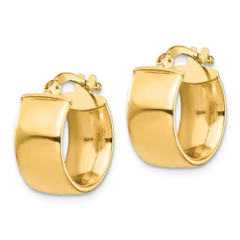 14k Yellow Gold High Polished 5/8" Hoop Earrings