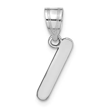 Rhodium Over 14k White Gold Polished Bubble Letter I Initial Pendant