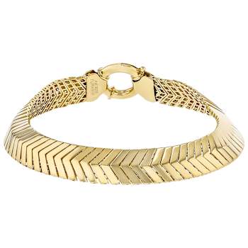 Chevron Link Bracelet In 18K Gold Over Sterling Silver