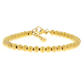 Polished Bead Bracelet In Gold-Tone 5mm