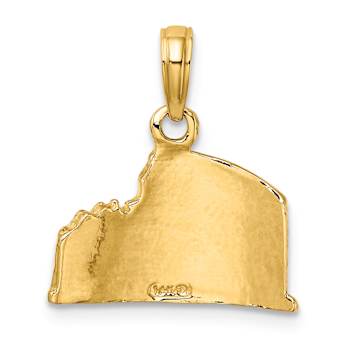 14k Yellow Gold Textured 2D Coliseum Charm