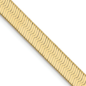 14K Yellow Gold 4mm Silky Herringbone Chain Necklace