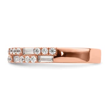 14K Rose Gold Diamond Wedding Band 1.01ctw