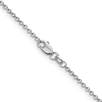 Rhodium Over 14k White Gold 1.4mm Solid Round Open Wide Link Cable 22
Inch Chain
