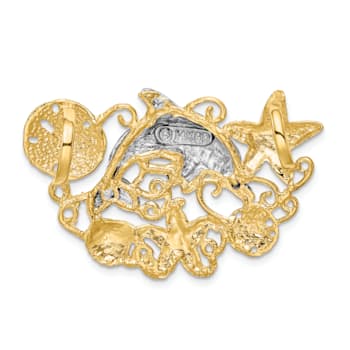14k Yellow Gold and 14k White Gold Textured Sea Life Fits 5mm To 6mm
Slide Pendant