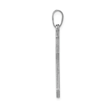 Rhodium Over 14k White Gold Satin Passion Cross Pendant