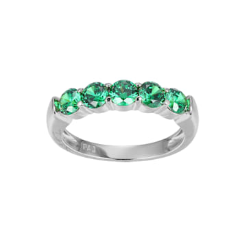 Green Cubic Zirconia Platinum Over Sterling Silver Ring 1.98ctw