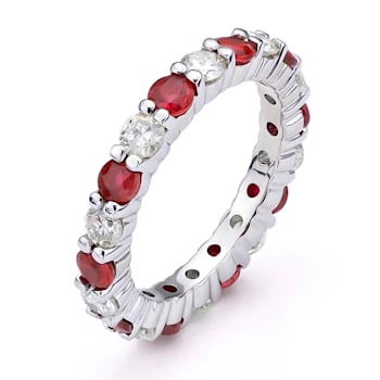 2.20ctw Ruby and Diamond Eternity Band Ring in 14k White Gold