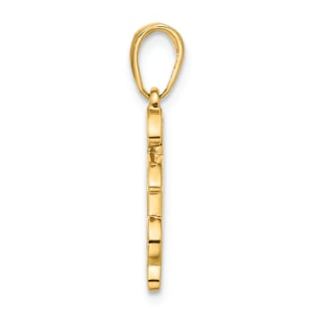 14k Two-tone Gold Diamond-Cut Heart It's A Boy Pendant