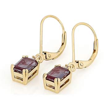 Lab-Created Alexandrite Dangle Earrings In 18K Gold Over Sterling Silver 1.16ctw