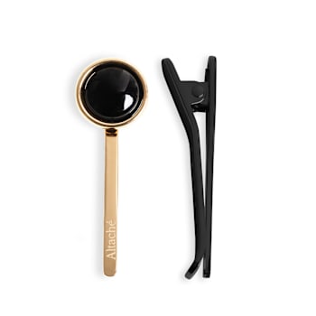 Altachè 14K Yellow Gold Over Stainless Steel Onyx Circle Eyewear Charm