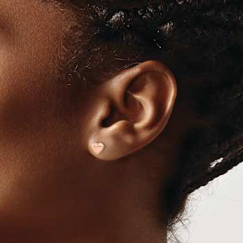 14k Rose Gold Children's Heart Stud Earrings