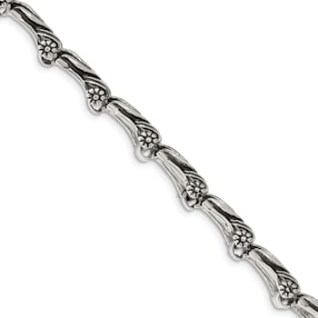 Stainless Steel Antiqued Dragon 8.25-inch Bracelet