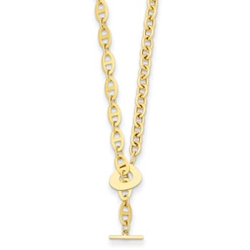 14K Yellow Gold Anchor and Cable Link 20-inch Toggle Necklace