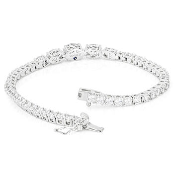 CZ Graduated Tennis Bracelet In Platinum-Enhanced Sterling Silver 13.41ctw