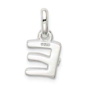 Sterling Silver Letter E with Enamel Pendant