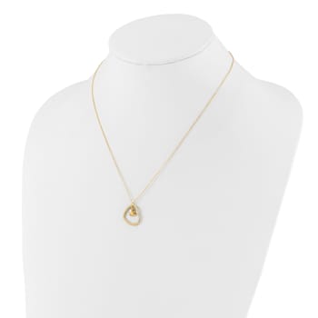 14K Yellow Gold Polished Heart Pendant Necklace