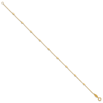14K Yellow Gold Polished Cube Stations Bracelet