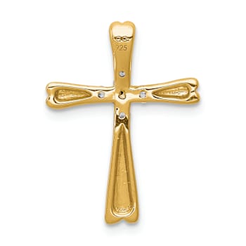 14k Yellow Gold Diamond Cross Slide Pendant