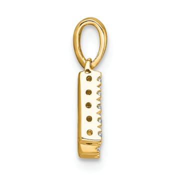 14K Yellow Gold Diamond Letter K Initial with Bail Pendant