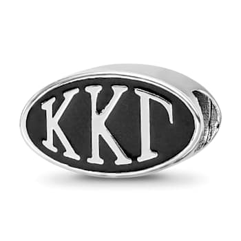 Sterling Silver LogoArt Kappa Kappa Gamma Oval Greek Letters Bead