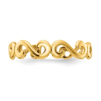 14K Yellow Gold Swirl Toe Ring