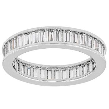 CZ Set Of 4 Stackable Band Rings In Rhodium Over Brass 10.82ctw