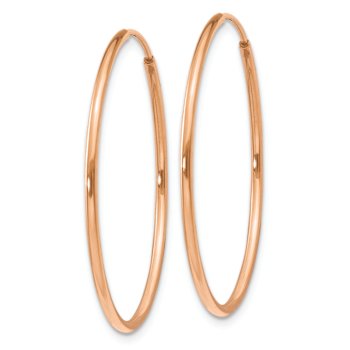 14k Rose Gold Polished 1 3/16" Endless Hoop Earrings
