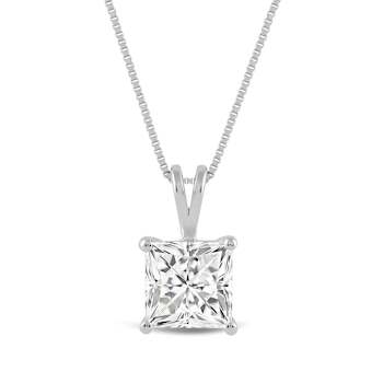 White Cubic Zirconia 14k White Gold Pendant With Chain 2.00ctw
