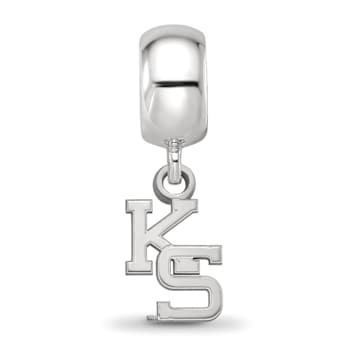 Sterling Silver Rhodium-plated LogoArt Kansas State University XS Dangle Bead