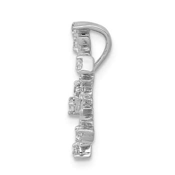 Rhodium Over 14k White Gold Diamond Snowflake Chain Slide Pendant