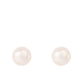 14k Yellow Gold 10-11mm White Freshwater Pearl Stud Earrings