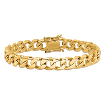14k Yellow Gold and 14k White Gold 9.7mm Solid Hand-polished Flat
Beveled Curb 22 Inch Chain